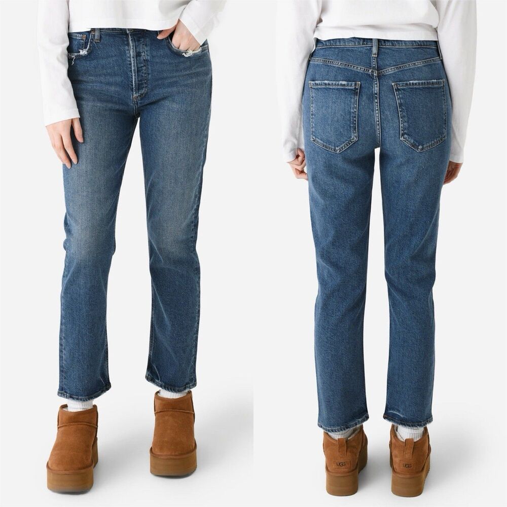 AGOLDE Women's Riley Long High Rise Straight Jean 32x28